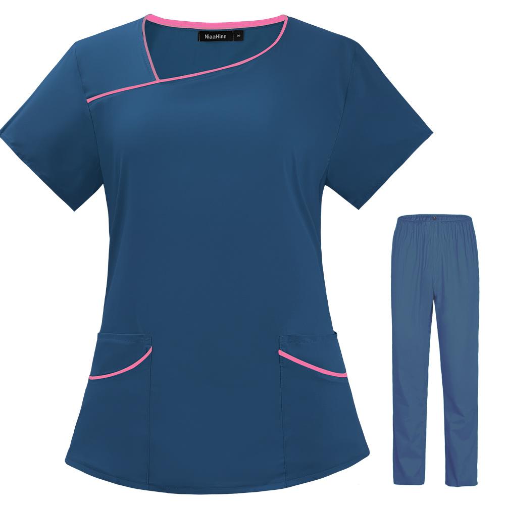 Женская униформа врача, набор скрабов для кормления, спецодежда для медсестры, женский наряд для здравоохранения, рабочая одежда, топ и брюки, скрабы, униформа