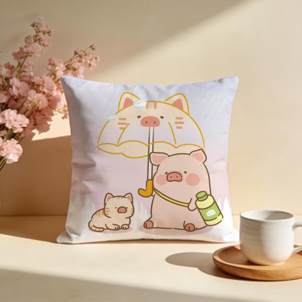 Hot LLulu Piges Cushion Cover Stylish Washable Pillow Cover Ideal for Couch Bedroom Car Decoration