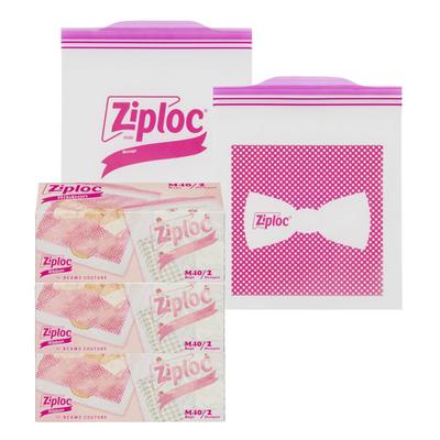 Дизайнерские пакеты Ziploc, лента, средние, 40 штук x 3 упаковки