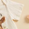 Baby Girl Summer Romper Short Sleeve Round Neck Cow Letter Print Bodysuit Newborn Playsuit