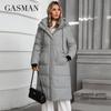 GASMAN 2024 Женская куртка длинная Fashion Grace женские зимние пуховики с карманом на молнии и поясом парка высокого качества верхняя одежда 88602