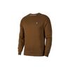 Solid Color Logo Embroidery Crew Neck Pullover Fleece Sweatshirt Men Tops Light-Olive-Green FB7656-361
