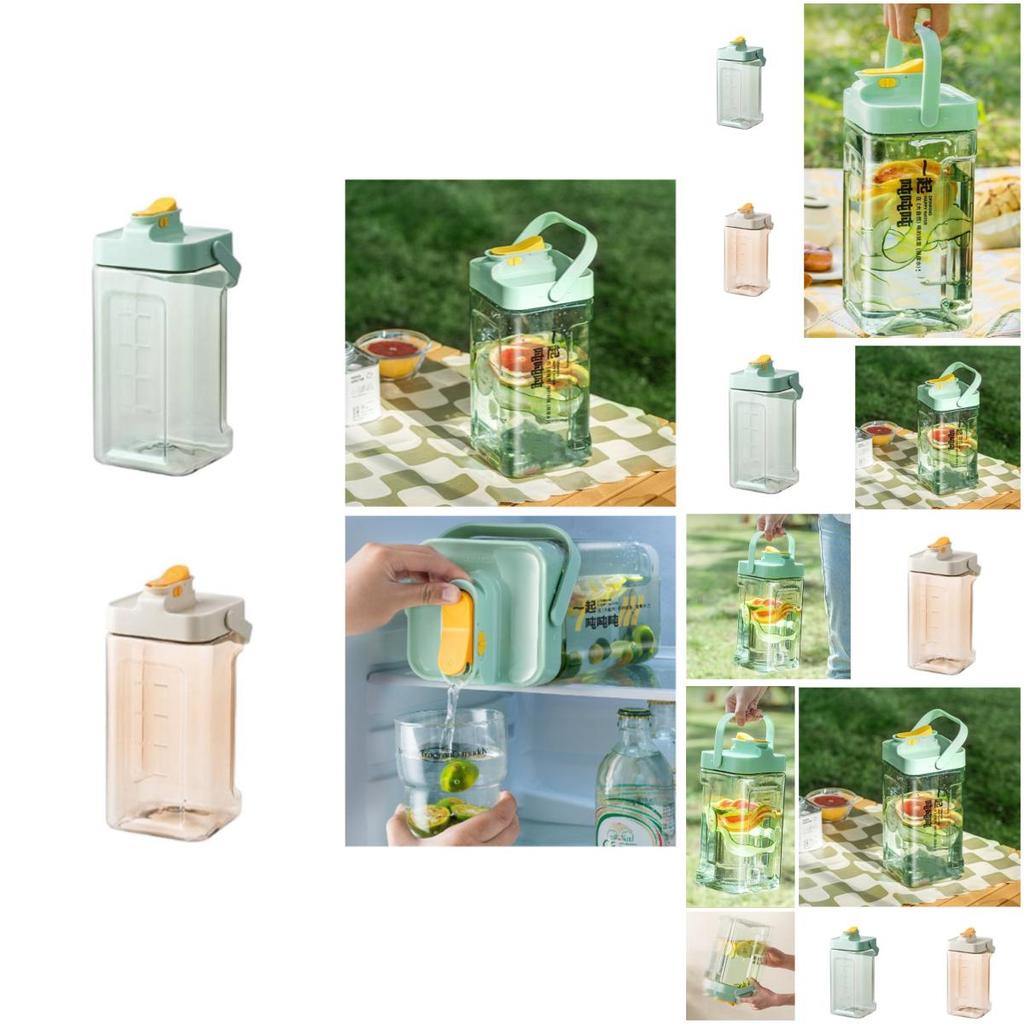 Кувшин для ледяной воды большой емкости в современном простом стиле с краном зеленый/белый