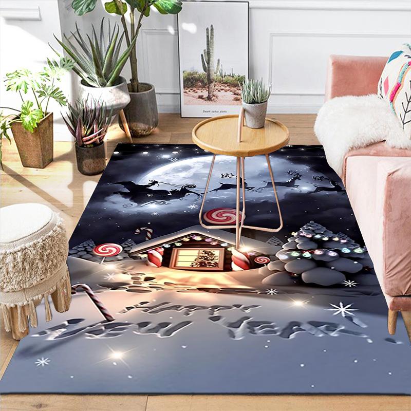1Pc Christmas Night Magic Rug Office Carpet Indoor Outdoor Doormat Nonslip Soft Living Room Christmas Halloween Gift D922312