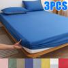 Новая простыня с 2 наволочками, 3 шт./1 комплект постельного белья, простыня, наматрасник, хлопковый защитный чехол для кровати, регулируемые наматрасники для одиночного двуспального