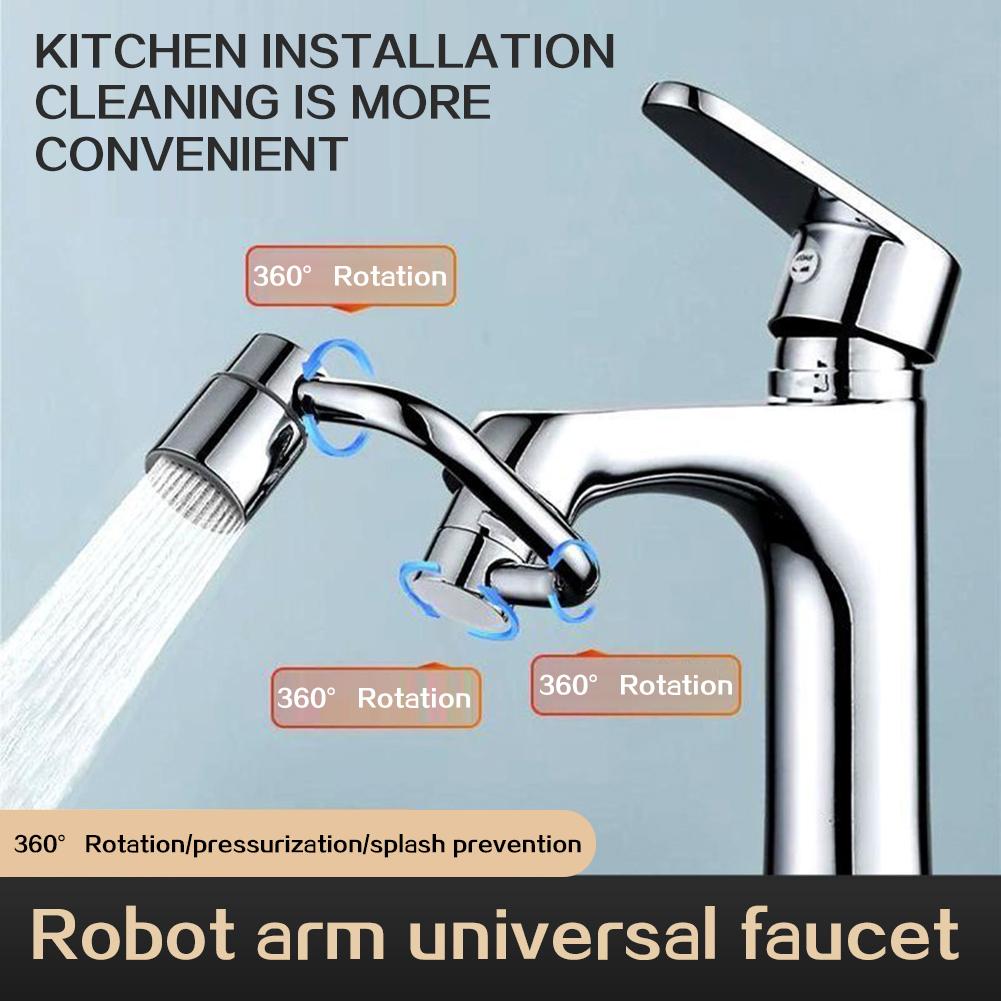 Stainless Faucet Extender 1080° Swivel Dual Mode Water Tap Nozzle Tool Splash-Proof Faucet Nozzle Adapter Kitchen Accessory