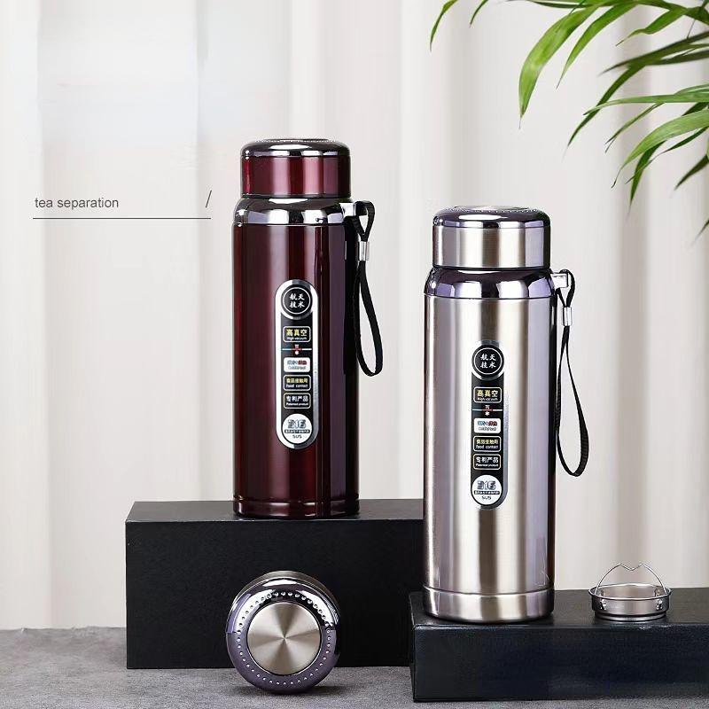 Термос большой емкости 600 мл/800 мл/1000 мл Термосы Портативный термос из нержавеющей стали Бутылка для воды Дорожная чайная кружка Офисный термос