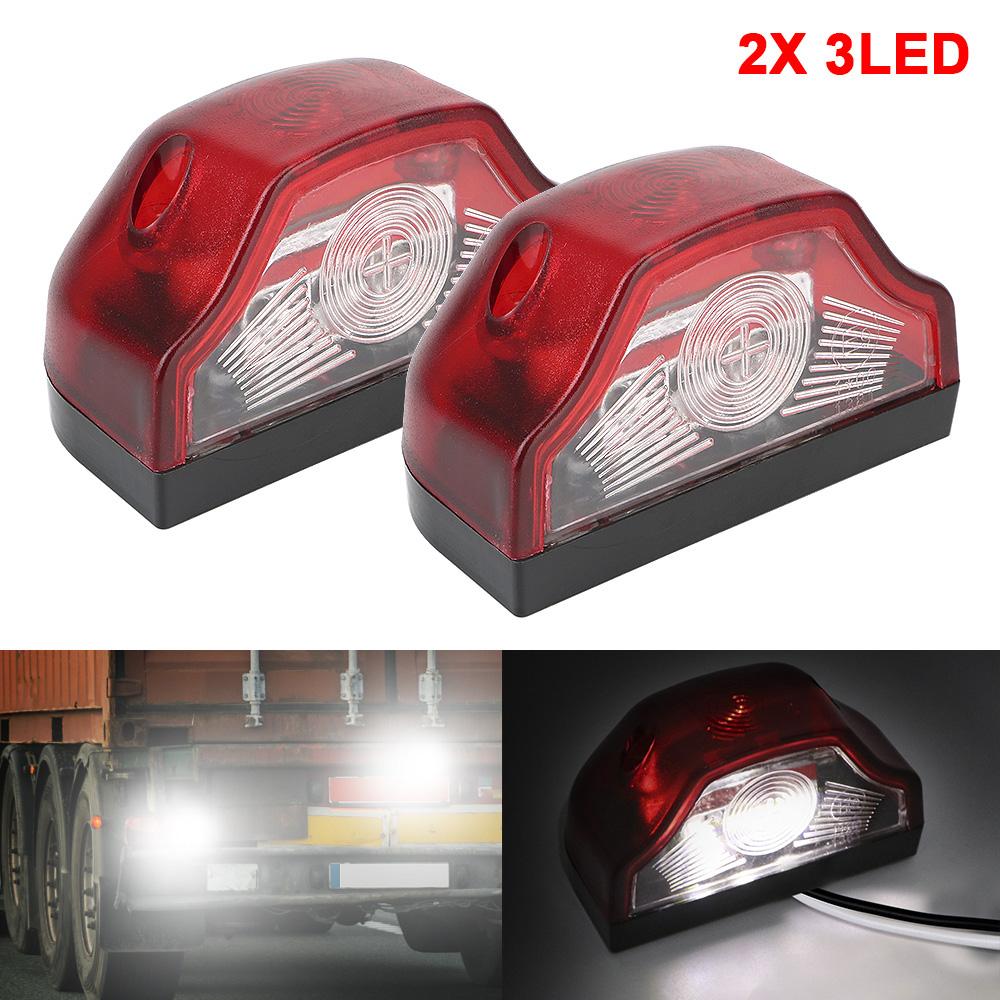 3 светодиодные номерные лампы, водонепроницаемые E9 для грузовых автомобилей с прицепом, белый свет 12 В-24 В, освещение номерного знака автомобиля