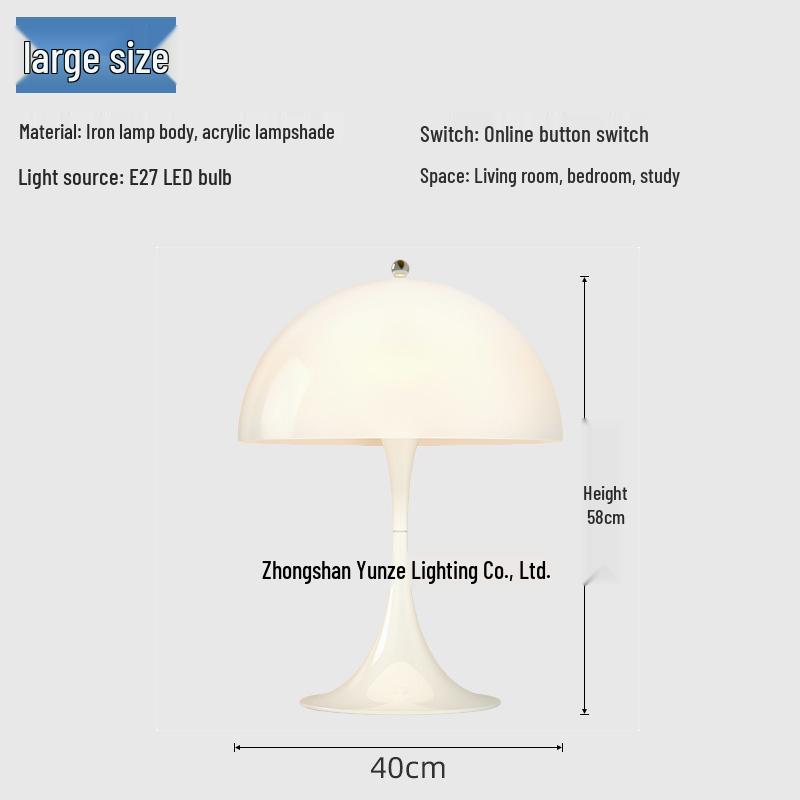 Modern Minimalist Mushroom Table Lamp: Nordic Bedside Light for Warm, Romantic, and Creative Bedroom Decor