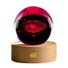 Faux Crystal Ball Light Calming Cosmic Night Light Clear Lighted Stellar Spheres with Wooden Base