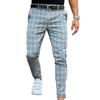 Мужские брюки в клетку Slim Fit Мягкие эластичные повседневные длинные брюки для работы, офиса и бизнеса