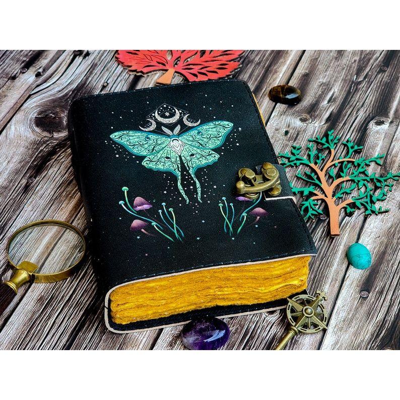Кожаный журнал Волшебник заклинаний Кошачья книга Пустой блокнот Книга теней Викканский языческий гримуар книга для путешествий Зарисовка лучший подарок