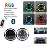 Wrangler 60W 7-inch RGB LED Car Headlights with Bluetooth Control and High Brightness