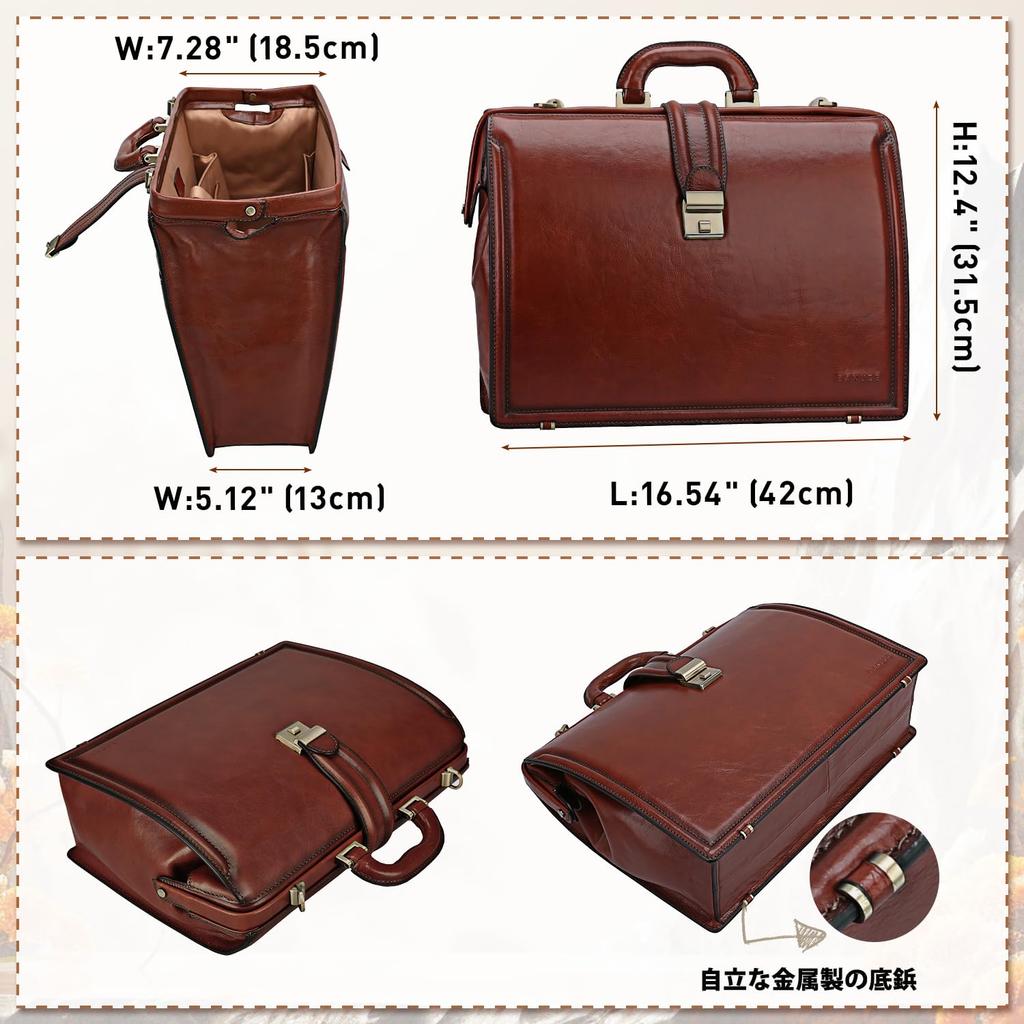 Doctor Business Genuine Leather Dulles Briefcase for Large Tote Attache Inch PC Storage [Bannus] Bag, Men's Bag, Bag, Men, Capacity, Bag, Case,