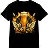 Футболка Rock N Roll Пиво Гитара Крылья Винтажная Музыкальная Графика Ретро Бар Паб Футболка