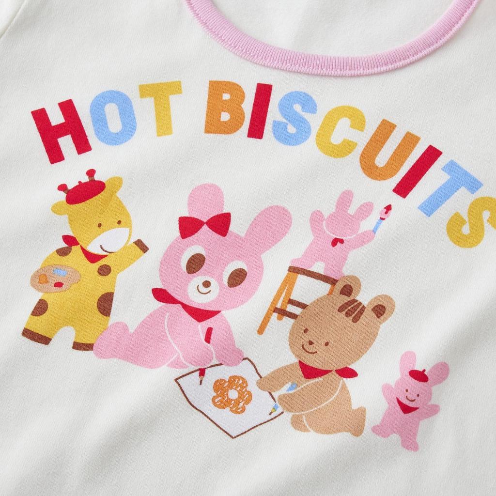 ГОРЯЧИЙ Комплект шорты и топ [MIKIHOUSE BISCUITS], рукава, домашняя одежда, для мальчиков, для девочек, для малышей, детская одежда, белый, 110 см, 72-7302-681