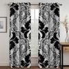High-quality Luxury Brand Black Pattern 3D Printed Thick Shading Curtain Bedroom Living Room Hotel Window 2 Pieces Free Hooks