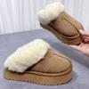 Мода меховая платформа замша женские тапочки балетки мюли плюшевые хлопковые туфли высокие каблуки сандалии с открытой пяткой зима 2025 тренд zapatos mujer