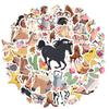 35pcs-50pcs Cartoon Farm Animal Stickers Western Floral Animal Stickers Funny Stickers For DIY Phone Guitar Laptop Notebook