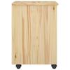 Mobile Storage Cabinet in Brown 34 x 39 x 56 cm Solid Pine Wood