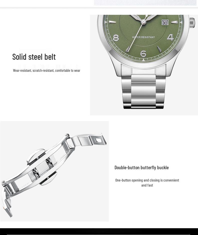 ORSGA Мужские Модные Водонепроницаемые Деловые Кварцевые Часы с Календарем