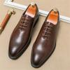 Модный дизайнер Новые черные коричневые мужские остроносые оксфорды-броги на шнуровке Мужская свадебная одежда Выпускной вечер Формальная свадебная обувь