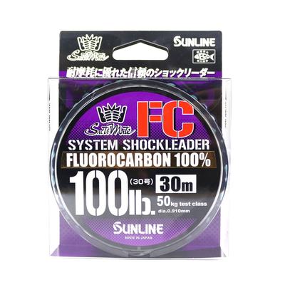 Sunline Фторуглеродный поводок, ударный поводок для системы морской воды, 30 м, 100 фунтов (9253)