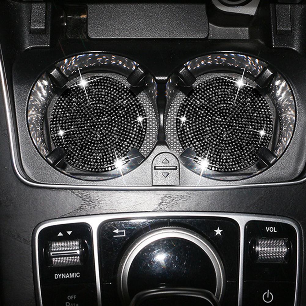 Multifunctional Car Diamond Coaster Water Cup Slot Non-Slip Mat Silica Pad Cup Holder Mat Auto Interior Decoration Accessories