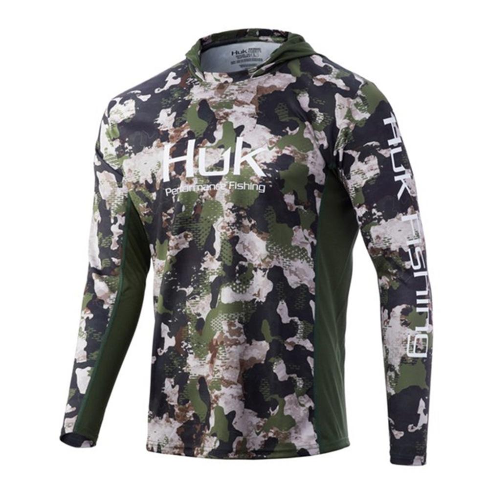 Summer HUK Men's Long Sleeve Sunscreen Hooded Fishing Suit Taiwan Fishing Sea Fishing Boat Fishing Luya Fishing Suit Customization