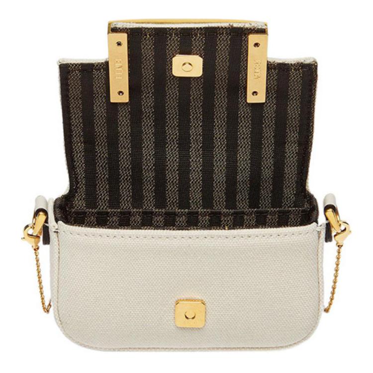 Fendi Багет Позолоченные Металлические Аксессуары Холст И Кожаная Деталь Мини Сумка Женская сумка Мультиколор 7AS045-ANS5-F1L2D