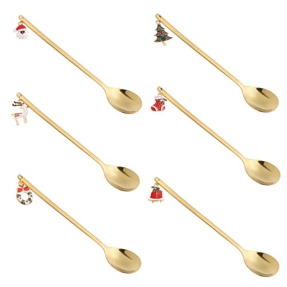 Fashion Christmas Xmas Gifts Coffee Spoon Stainless Steel Tableware Table Ornament