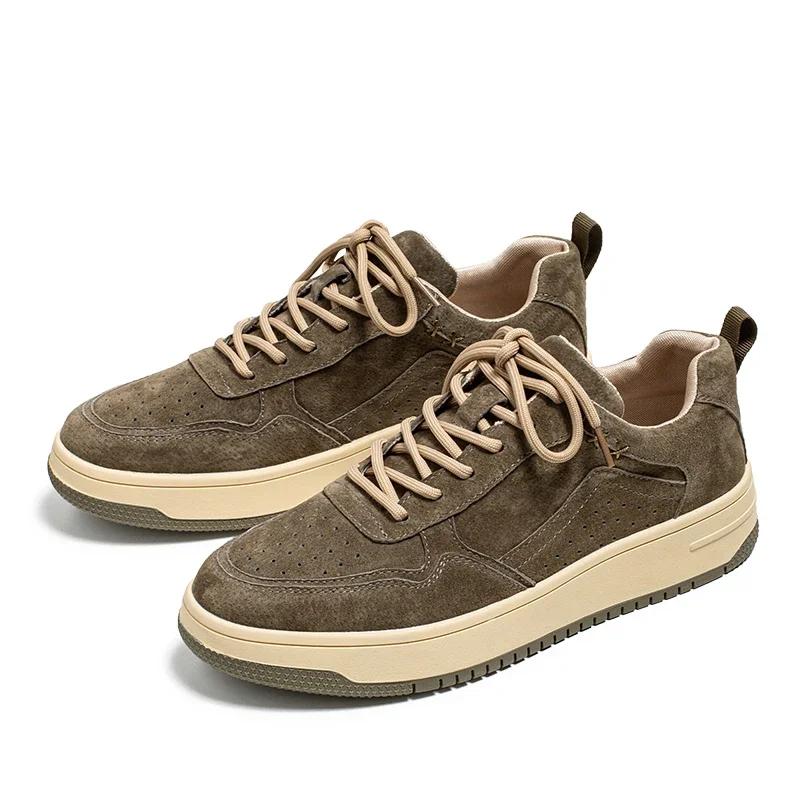 New Trend Casual Leather Shoes Breathable Mens Vulcanized Sneakers Tenis Luxury Trainers Comfy Man Walking Running Jogging Shoes