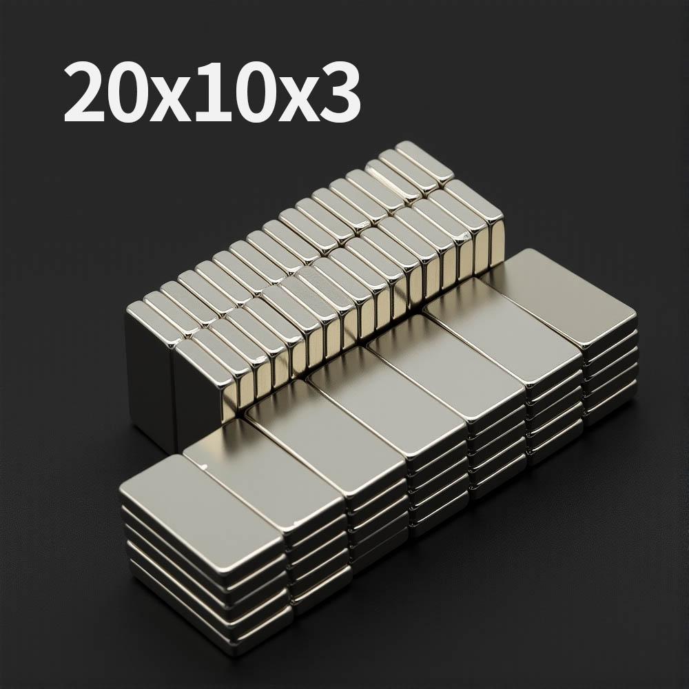 20x10x3 мм Мощный неодимовый магнит N35 NdFeB Постоянный магнитный блоки Суперсильные магниты для холодильника DIY