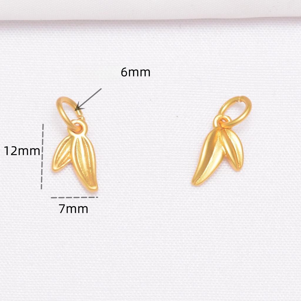 10 шт. Сохраняющий цвет Древний песок Золото Лист бамбука Маленькая подвеска С бусинами Сделай сам Ручной работы Плетеный шнур Браслет Ожерелье Аксессуары Подвеска из бамбука