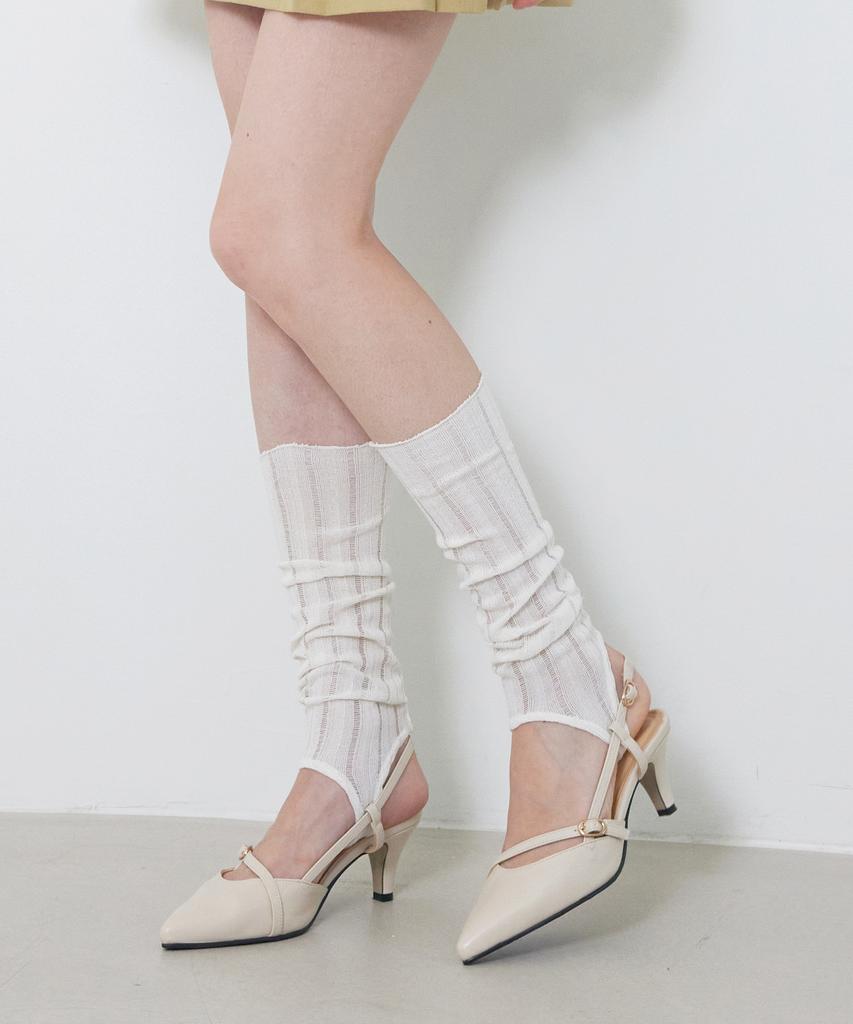 Туфли Cesti Stiletto с ремешком-слингбэк и дизайном-оберткой (слоновая кость)