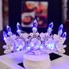 Свадебная корона, повязка на голову, освещение для женщин и девочек, стразы, тиары, освещенная свадебная корона, светодиодная принцесса, сияющая, украшения для дня рождения