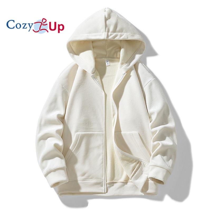 Cozy Up Толстовки для мужчин Толстовка из тяжелого флиса - на толстой подкладке из шерпы на молнии до конца