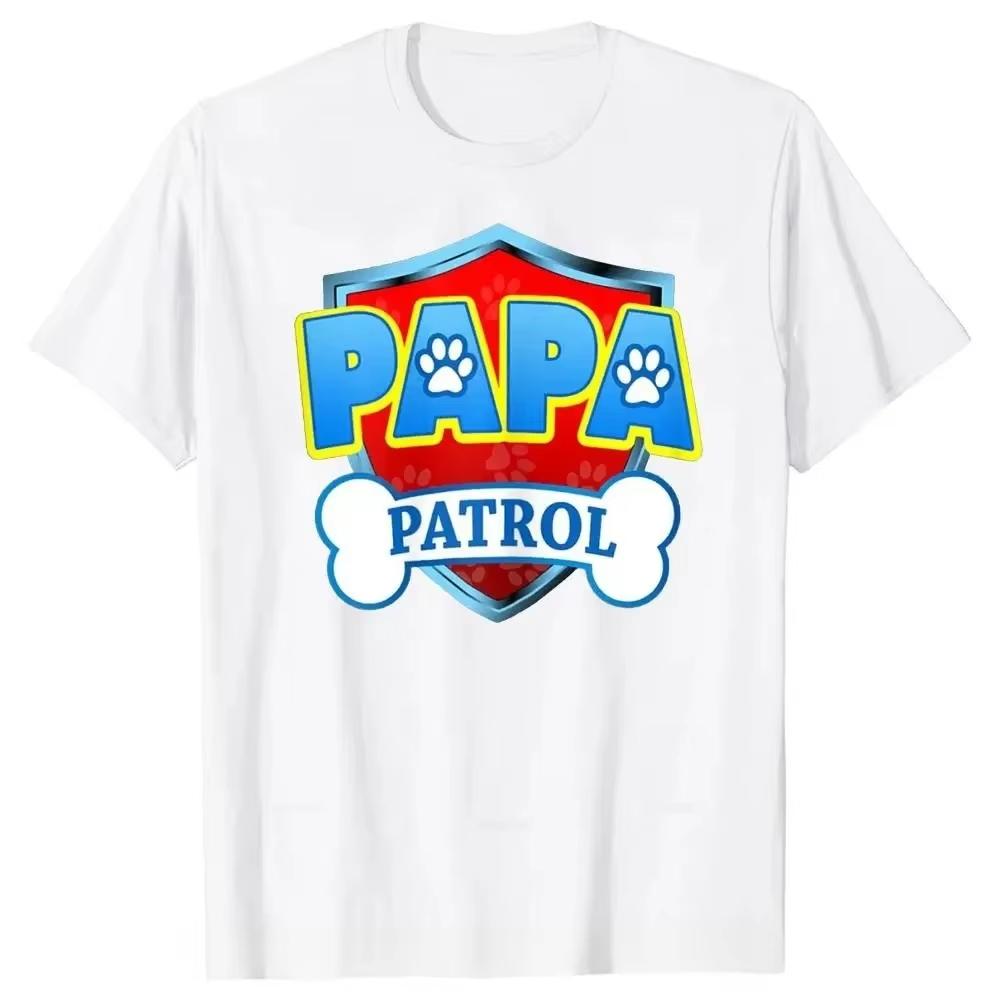 2Funny Patrol Dog Мама Папа Хлопковые футболки Графические Уличная одежда Подарки на день рождения Летняя футболка Женская одежда