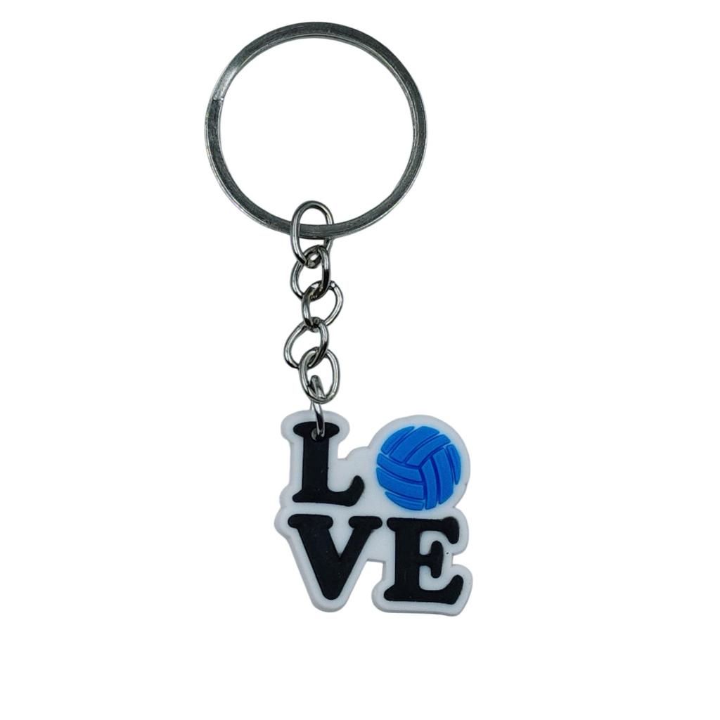 Creative Sports Keychain: Soft PVC Rubber Keyring for Football, Basketball, Volleyball, Rugby Bag Pendant