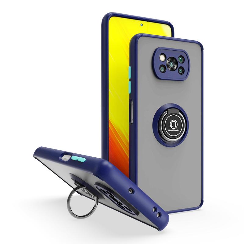 KEYSION Модный матовый чехол для Xiaomi POCO X3 Pro X3 NFC X3 GT, прозрачный противоударный чехол с кольцом-подставкой для телефона POCO M3 Pro 5G