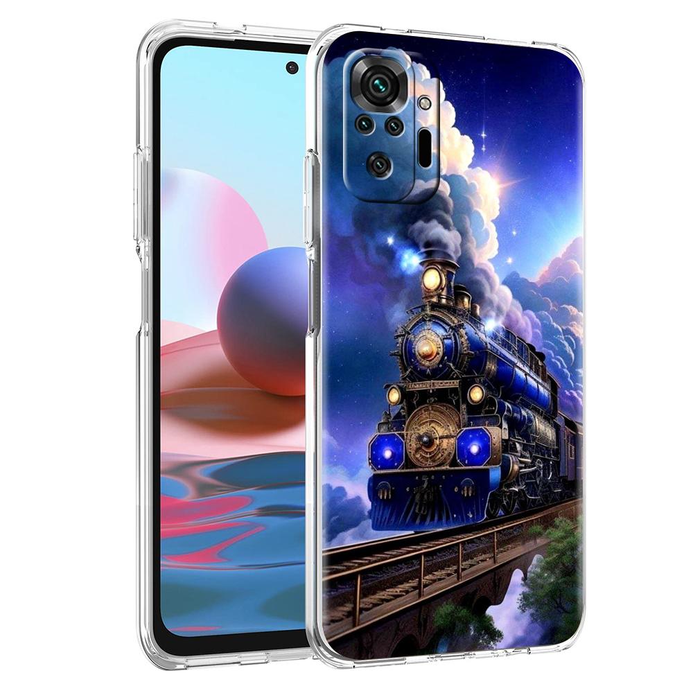 Train Phone Case Cover for Redmi Note 10 11 11T 7 8 8T 9 K40 Gaming 9A 9C Pro Plus Transparent Soft Shell Capas Coque Bags TPU