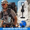 Anti-Theft Retractable Phone Lanyard Tether Cellphone Tab Strap with Carabiner Anti-Drop Harness for Hiking Cycling Climbing