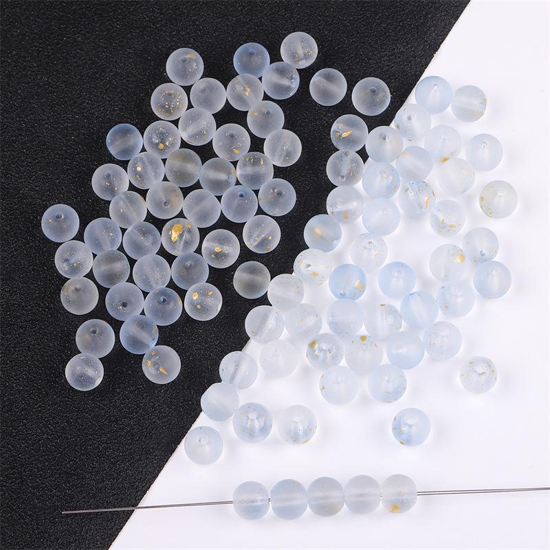 Аксессуары для украшений своими руками: 50 матовых стеклянных бусин с золотым порошком для ожерелий, браслетов, сережек