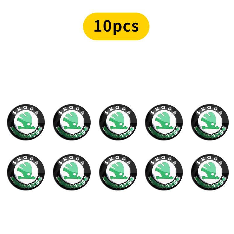 gmvtw1 14mm Car Key Emblem Stickers Keyhole Logo Decals For Skoda Octavia MK2 MK 2 3 A5 A7 A8 Fabia Karoq Superb Rapid Kamiq Scala