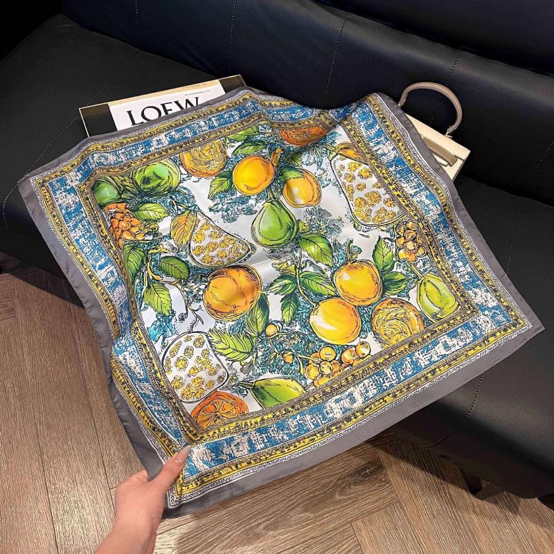 New Korean version of versatile printed decorative silk scarf, Chinese style temperament, elegant streamer, hair tie, bag, small scarf