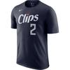 City Edition Los Angeles Clippers Kawhi Leonard Crew Neck Letter Short Sleeve T-Shirt Men T-Shirts Navy-Blue FN1217-427