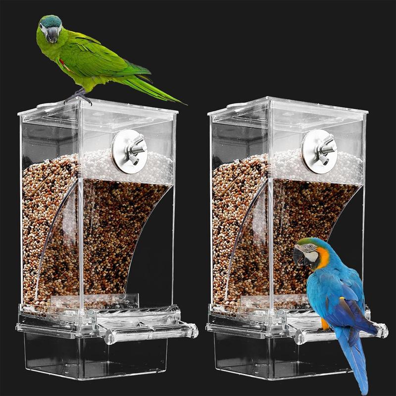 Transparent Anti-spill Bird Feeder Birds Automatic Supplies Outdoor Acrylic Cage Feeders Parakeet Garden Parrots Hummingbird Pet