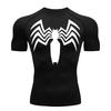 Spider Print Compression Shirts for Men Summer Short Sleeve Rash Guard Gym Workout Running Tshirt Athletic Quick Dry Tees Tops