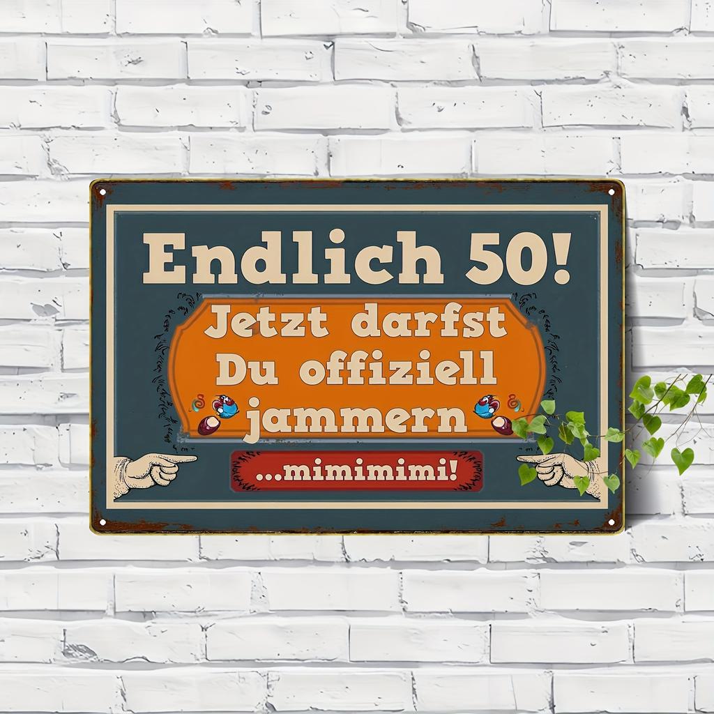 pc Retro Vintage Rustic German Humor Endlich Design Metal Tin Sign PreDrilled Holes Indoor Garden Outdoor Toilet Decoration