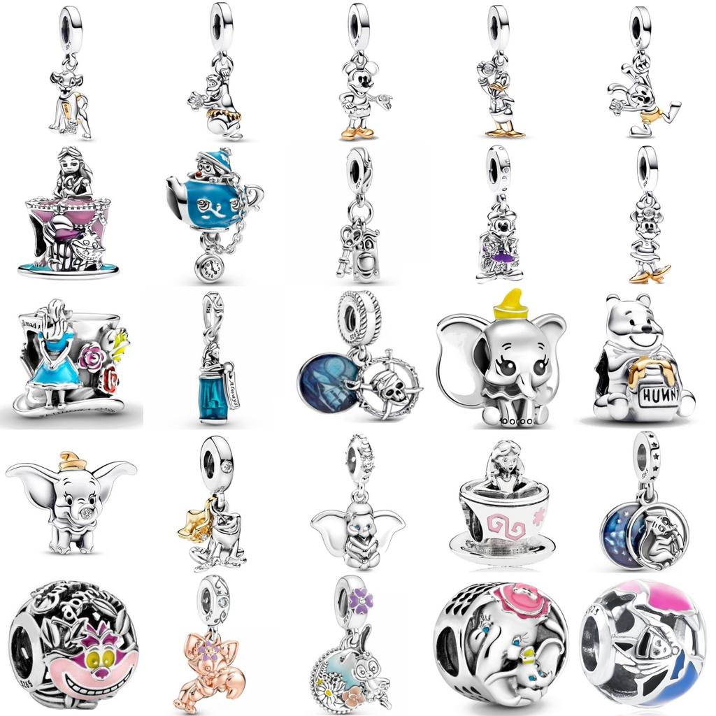 925 Silver Dumbo Mickey Mouse Charm Bead DIY Fine Jewelry Bracelet Pendant